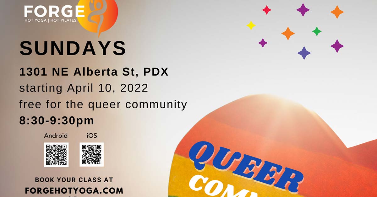 Forge Hot Yoga  Sunday Queer Community Class in Portland Oregon