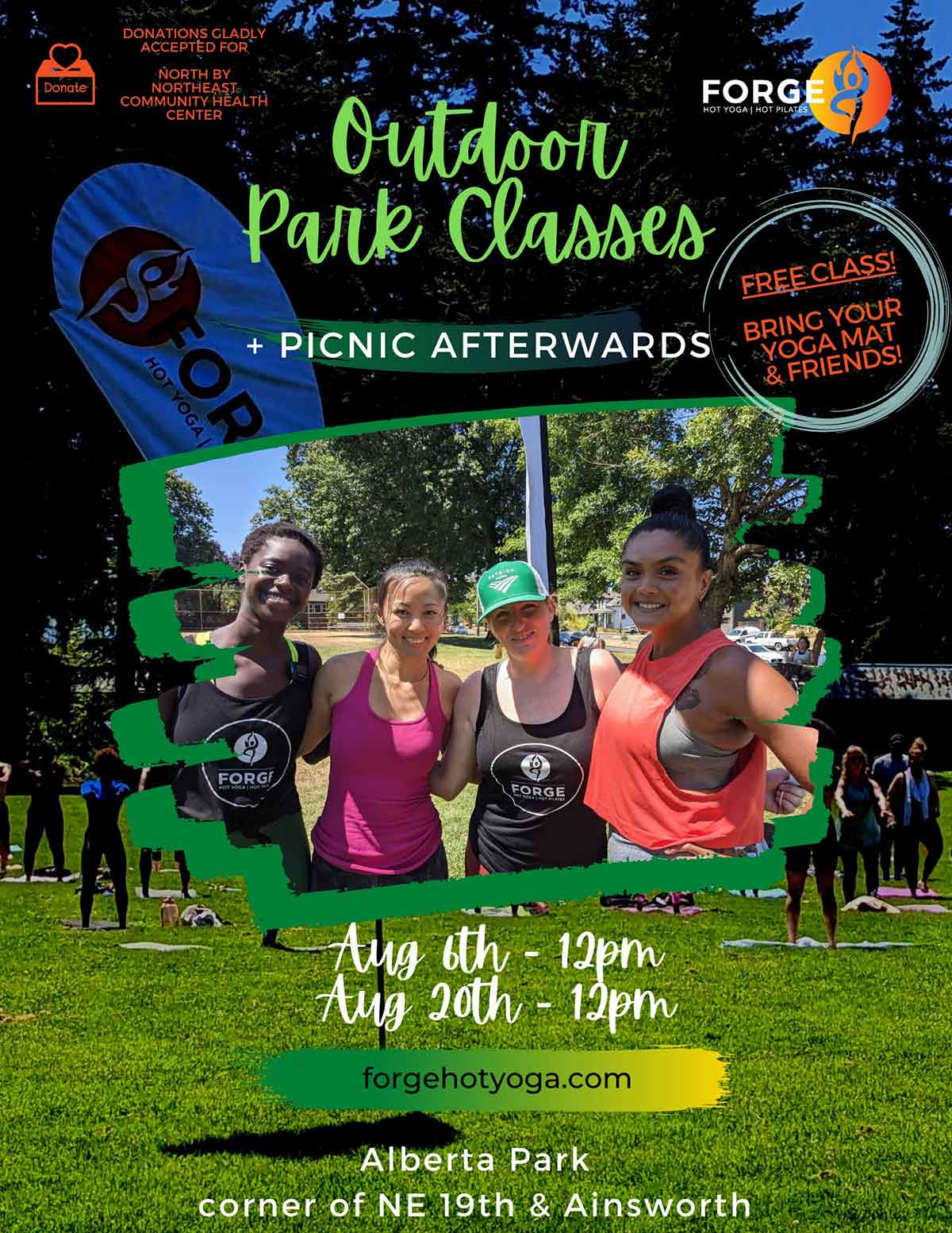 Forge Hot Yoga Outdoor Summer Park Classes