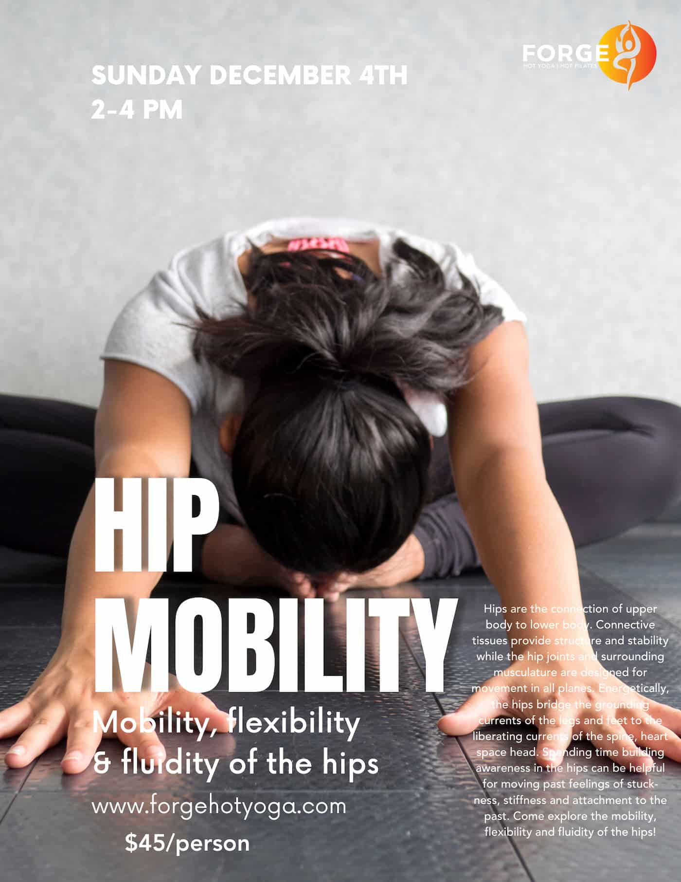 Hip Mobility Class at Forge Hot Yoga Portland OR