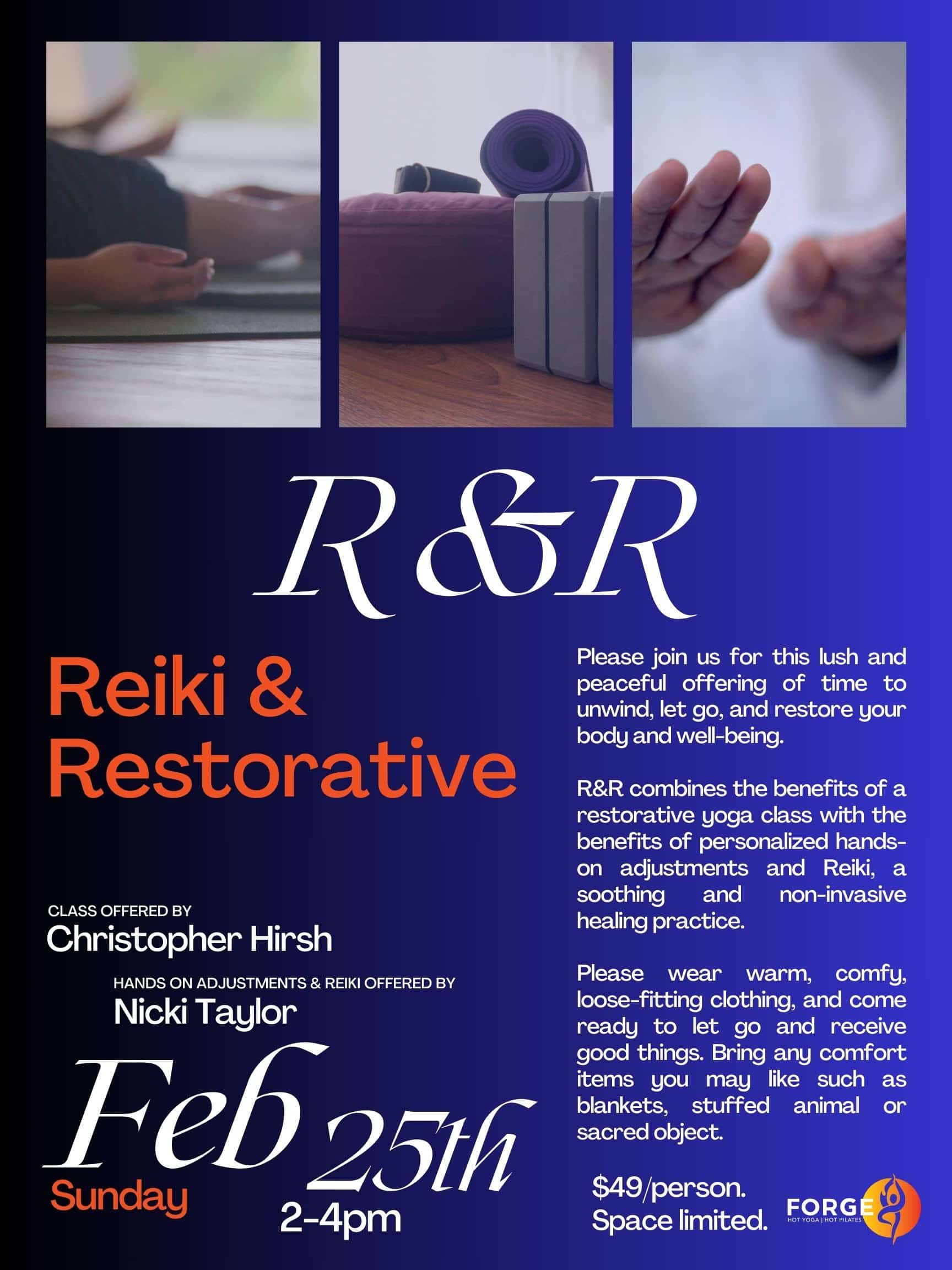 Reiki and Restorative Feb. 25th 2024