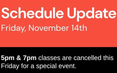 Modified Schedule – Friday Nov 14th