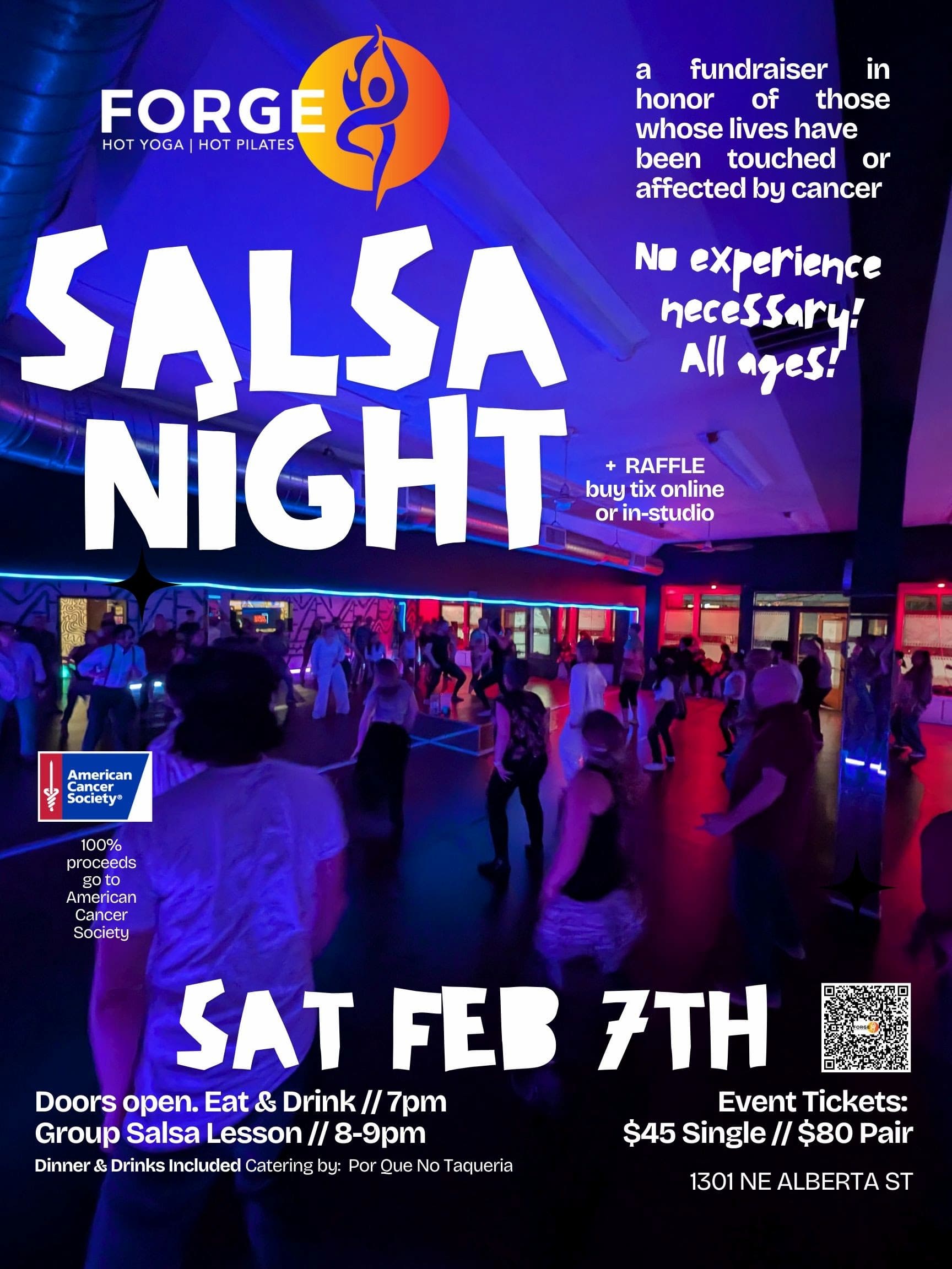 Salsa Night Sat Feb 17th 2026 at Forge Hot Yoga in Portland